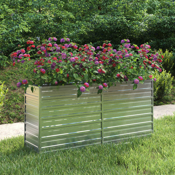 NNEVL Garden Raised Bed 160x40x77 cm Galvanized Steel Silver