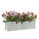 NNEVL Garden Raised Bed 160x40x45 cm Galvanized Steel Silver