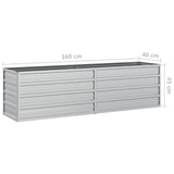 NNEVL Garden Raised Bed 160x40x45 cm Galvanized Steel Silver