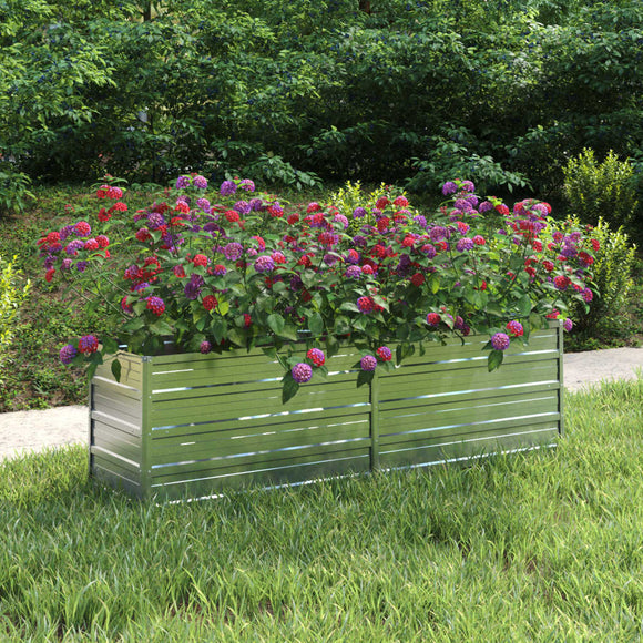 NNEVL Garden Raised Bed 160x40x45 cm Galvanized Steel Silver