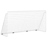 NNEVL Football Goal with Net White 366x122x182 cm Steel