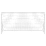 NNEVL Football Goal with Net White 366x122x182 cm Steel
