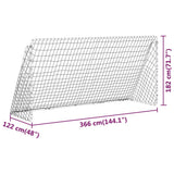 NNEVL Football Goal with Net White 366x122x182 cm Steel