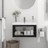 NNEVL Wall-mounted Bathroom Washbasin Frame Black 59x38x31 cm Iron