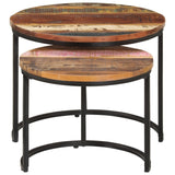 NNEVL Nesting Tables 2 pcs Solid Wood Reclaimed