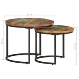 NNEVL Nesting Tables 2 pcs Solid Wood Reclaimed