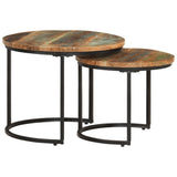 NNEVL Nesting Tables 2 pcs Solid Wood Reclaimed