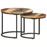 NNEVL Nesting Tables 2 pcs Solid Wood Reclaimed
