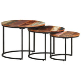 NNEVL Nesting Tables 3 pcs Solid Wood Reclaimed