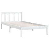 NNEVL Bed Frame White Solid Wood Pine 92x187 cm Single Size