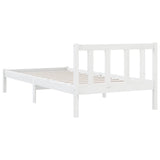 NNEVL Bed Frame White Solid Wood Pine 92x187 cm Single Size