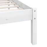 NNEVL Bed Frame White Solid Wood Pine 92x187 cm Single Size