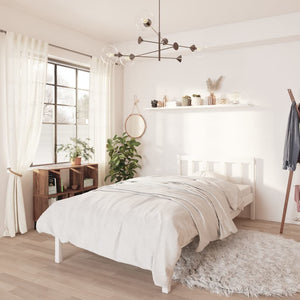 NNEVL Bed Frame White Solid Wood Pine 92x187 cm Single Size