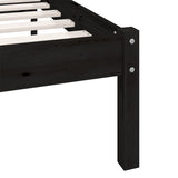 NNEVL Bed Frame Black Solid Wood Pine 92x187 cm Single Size
