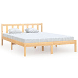 NNEVL Bed Frame Solid Wood Pine 137x187 cm Double Size