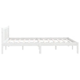 NNEVL Bed Frame White Solid Wood Pine 137x187 cm Double Size