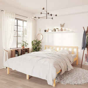 NNEVL Bed Frame without Mattress Solid Wood Pine 150x200 cm