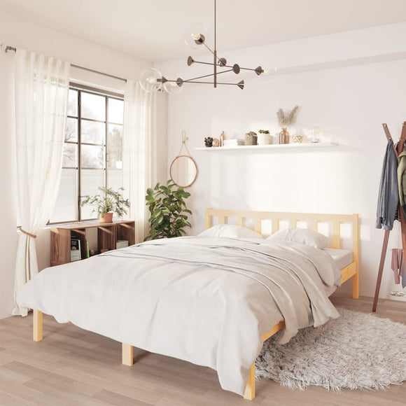 NNEVL Bed Frame without Mattress Solid Wood Pine 150x200 cm