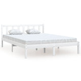 NNEVL Bed Frame without Mattress White Solid Wood Pine 150x200 cm