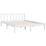 NNEVL Bed Frame without Mattress White Solid Wood Pine 150x200 cm