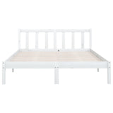 NNEVL Bed Frame without Mattress White Solid Wood Pine 150x200 cm