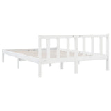 NNEVL Bed Frame without Mattress White Solid Wood Pine 150x200 cm