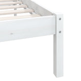 NNEVL Bed Frame without Mattress White Solid Wood Pine 150x200 cm