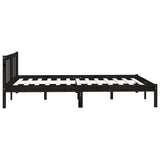 NNEVL Bed Frame without Mattress Black Solid Wood Pine 150x200 cm