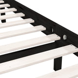NNEVL Bed Frame without Mattress Black Solid Wood Pine 150x200 cm