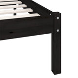 NNEVL Bed Frame without Mattress Black Solid Wood Pine 150x200 cm