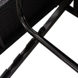 NNEVL Convertible Sun Bed with Cushions Poly Rattan Black