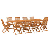 NNEVL 11 Piece Garden Dining Set 280x90x75 cm Solid Wood Acacia