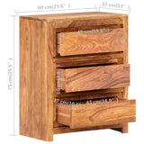 NNEVL Drawer Cabinet 60x33x75 cm Solid Wood Acacia