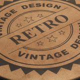 NNEVL Bar Stools with Canvas Print 2 pcs Brown and Black Real Goat Leather