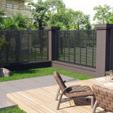 NNEVL Louver Fence WPC 180x180 cm Grey