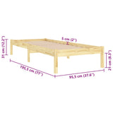 NNEVL Bed Frame without Mattress Solid Wood 90x190 cm