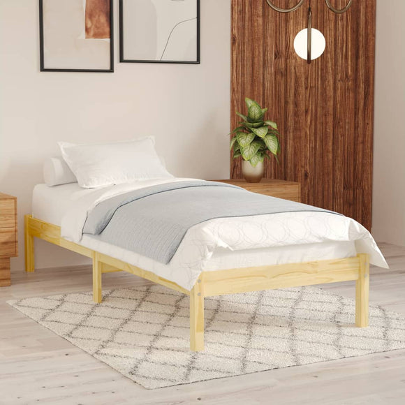 NNEVL Bed Frame without Mattress Solid Wood 90x190 cm