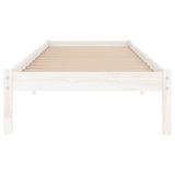 NNEVL Bed Frame without Mattress White Solid Wood 90x190 cm