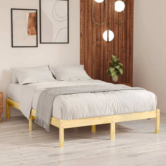 NNEVL Bed Frame without Mattress Solid Wood 135x190 cm