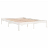NNEVL Bed Frame without Mattress White Solid Wood 150x200 cm