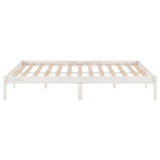 NNEVL Bed Frame without Mattress White Solid Wood 150x200 cm