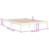 NNEVL Bed Frame without Mattress White Solid Wood 150x200 cm