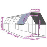 NNEVL Outdoor Chicken Cage 2x10x2 m Galvanised Steel