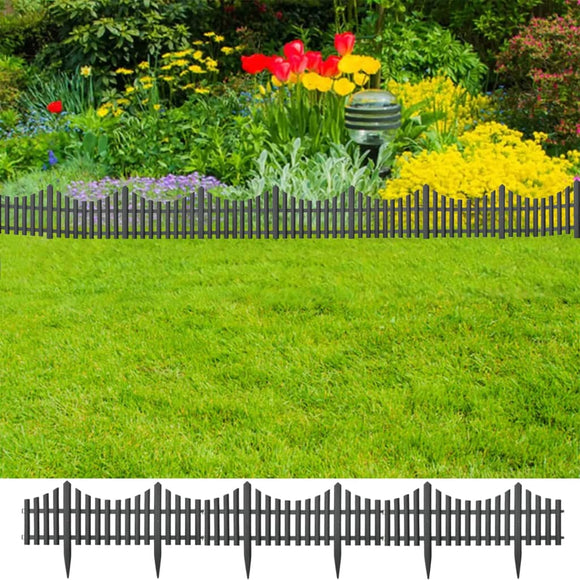 NNEVL Lawn Edgings 17 pcs Anthracite 1000 cm Polypropylene