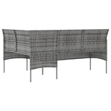NNEVL 5 Piece L-shaped Couch Sofa Set with Cushions Poly Rattan Grey