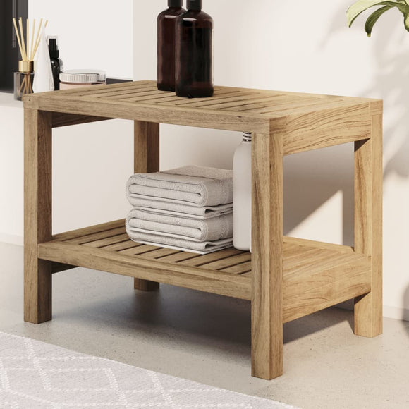 NNEVL Bathroom Side Table 50x40x45 cm Solid Wood Teak