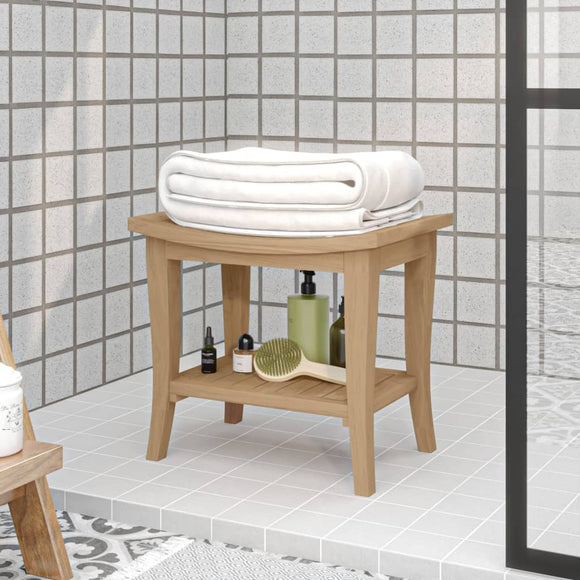 NNEVL Bathroom Side Table 50x35x45 cm Solid Wood Teak