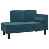 NNEVL Chaise Lounge with Cushions and Bolster Blue Velvet