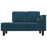 NNEVL Chaise Lounge with Cushions and Bolster Blue Velvet