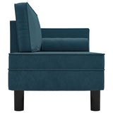 NNEVL Chaise Lounge with Cushions and Bolster Blue Velvet